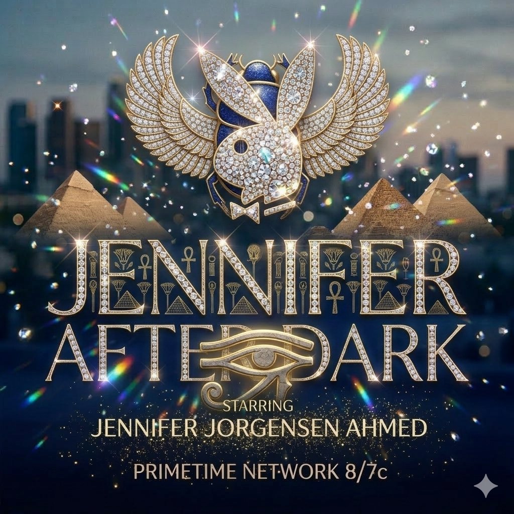 Jennifer After Dark diamond Egyptian bunny and pyramids poster