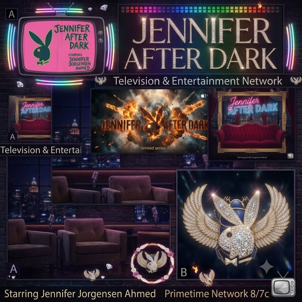 Jennifer After Dark Television and Entertainment Network studio collage